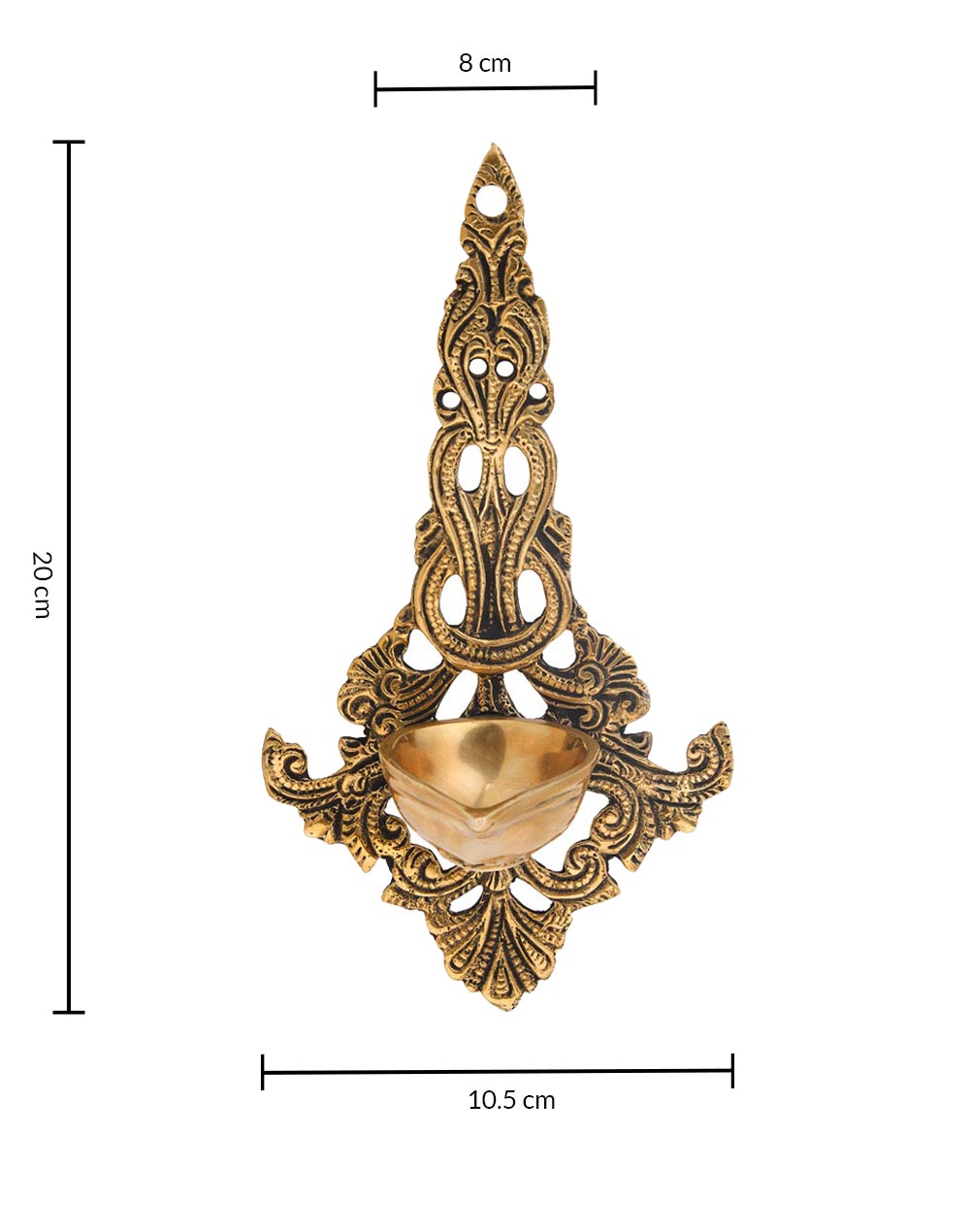 Brass Antiqued Mehnoor Oil Lamp