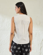 White Cotton Striped Top