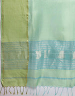Turquoise Cotton Silk Blend Maheshwari Dupatta