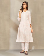 Orange Cotton Chikankari Pant & Kurta Set