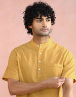 Yellow Cotton Shirt for Men with breathable cotton
