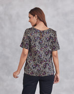 Black Viscose Cotton Ajrakh Printed Top