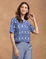 Blue Cotton Short Top
