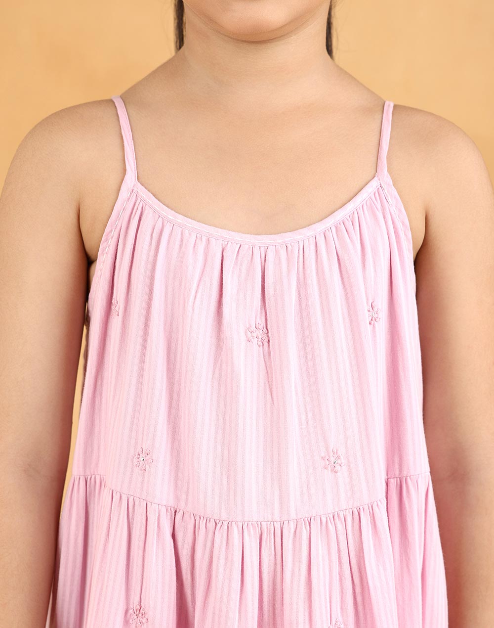 Purple Cotton Chikankari Dress