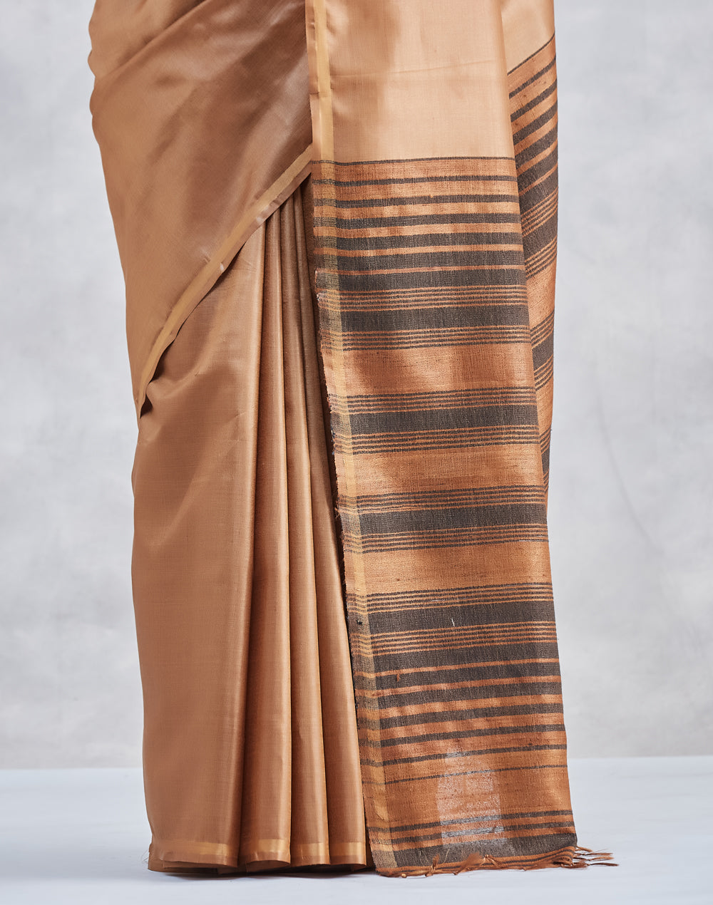 Brown Silk Blend Sari