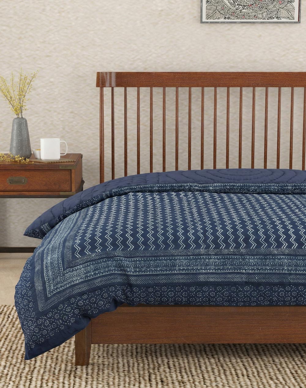 Indigo Nirali Printed Cotton Quilt