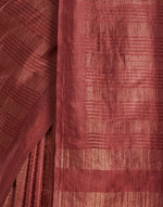 Wine Viscose Silk Blend Sari