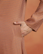 Orange Viscose Silk Slim Fit Long Kurta