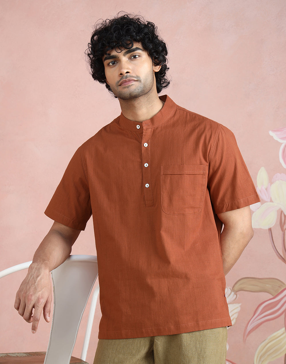 Rust Cotton Shirt for Men from Fabindia UK