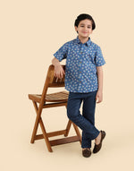 Blue Cotton Printed Shirt
