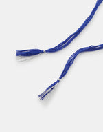 Blue Metal Tear Drop Motif Rakhi With Blue Stone
