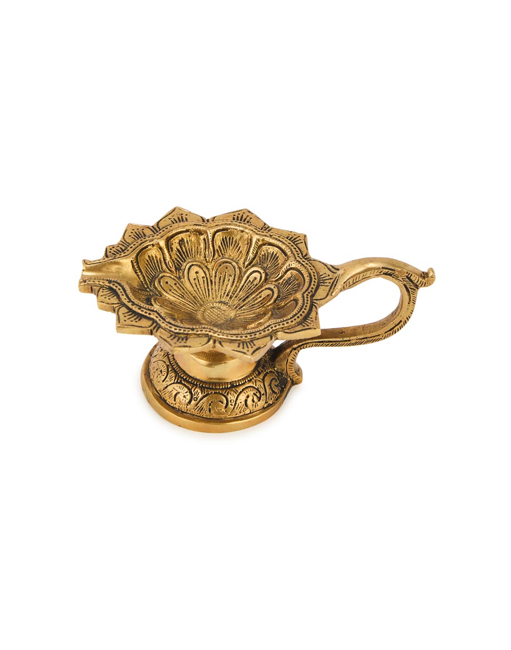 Antique Brass Antiqued Mehnoor Oil Lamp