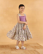 Purple Cotton Hand Block Printed Dress
