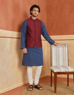 Maroon Nehru Jacket styled for weddings and festive layering