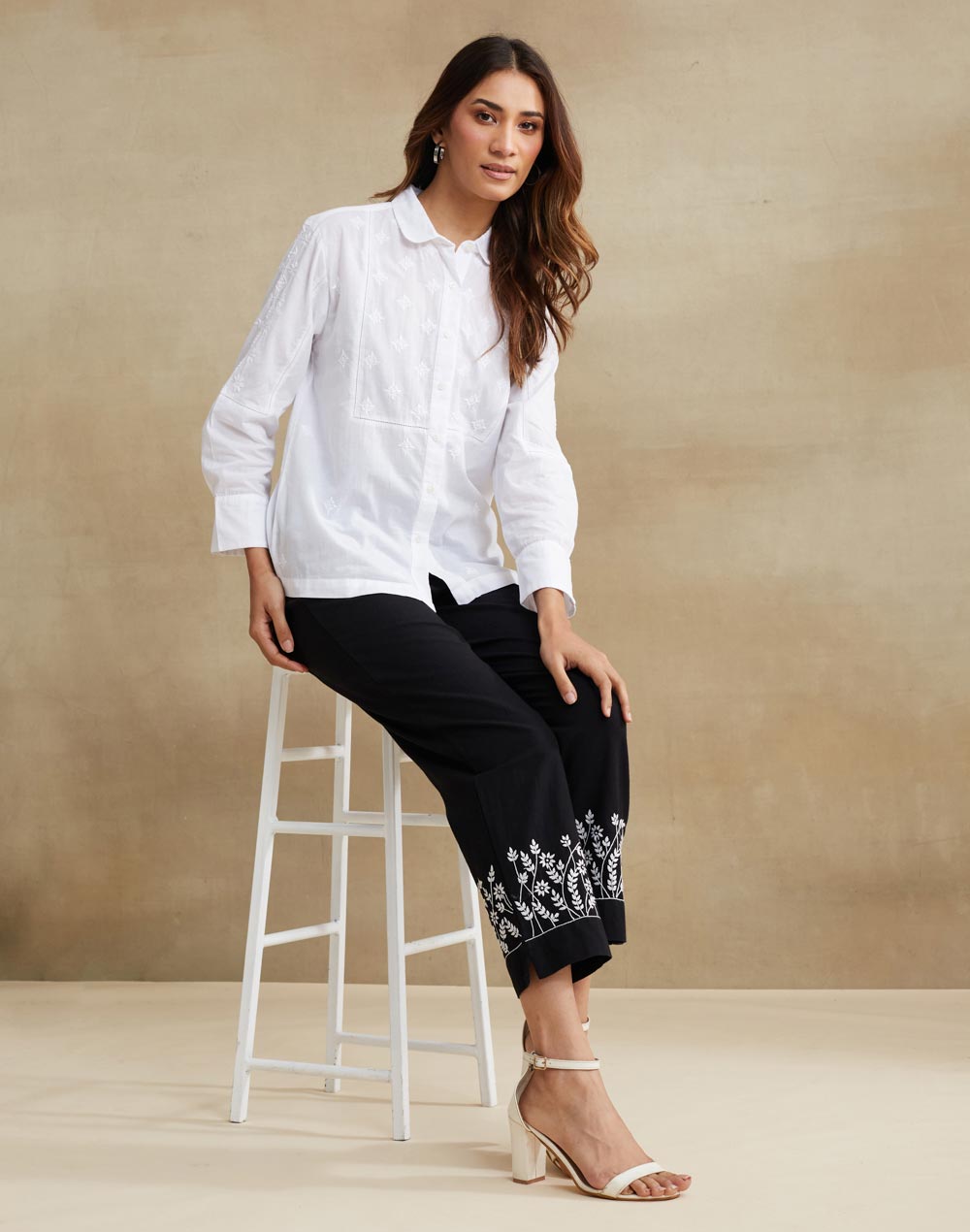 White Cotton Chikankari Shirt