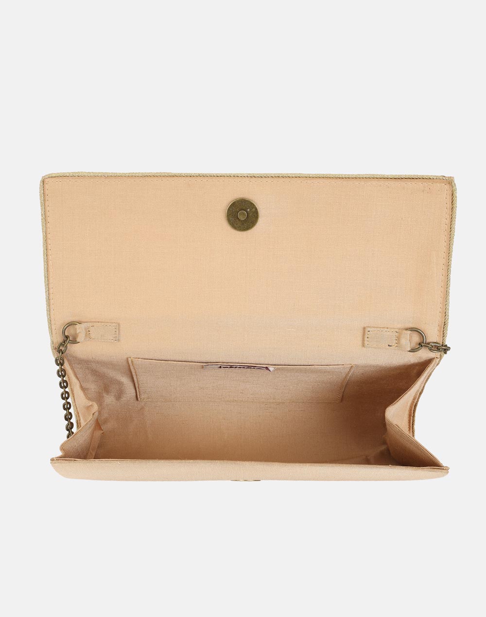 Beige Hand Embroidered Clutch