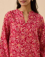 Red Cotton Silk Tunic