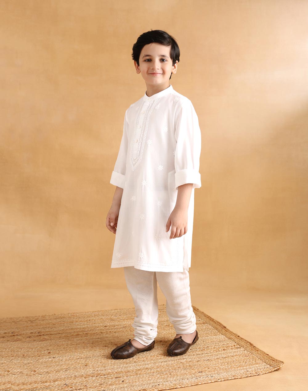 White Cotton Chikankari Modern Heirloomlong Kurta