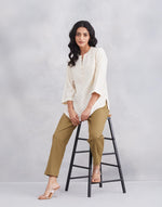 Offwhite Cotton Silk Blend Tunic