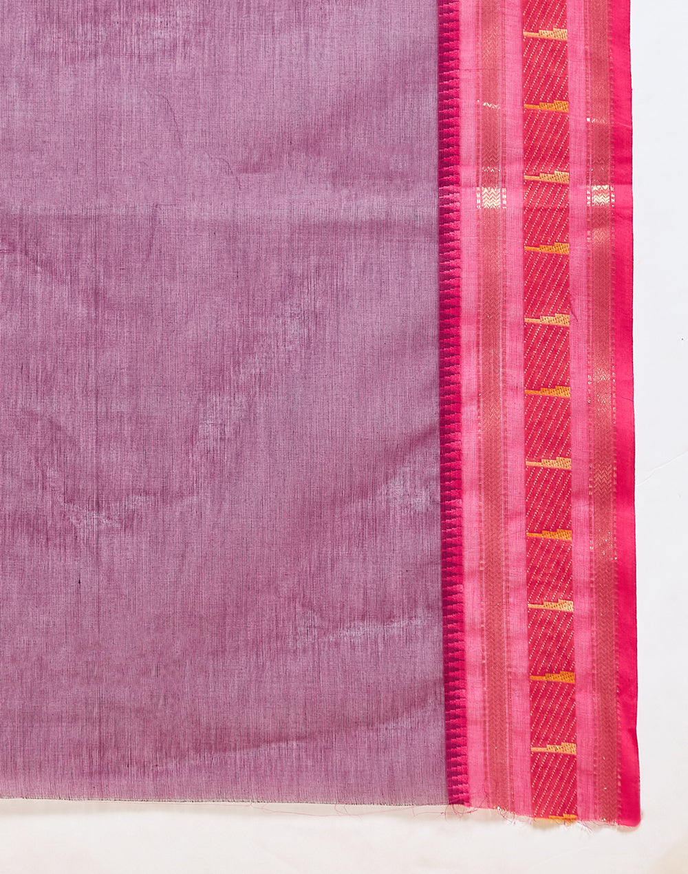 Purple Cotton Blend Sari