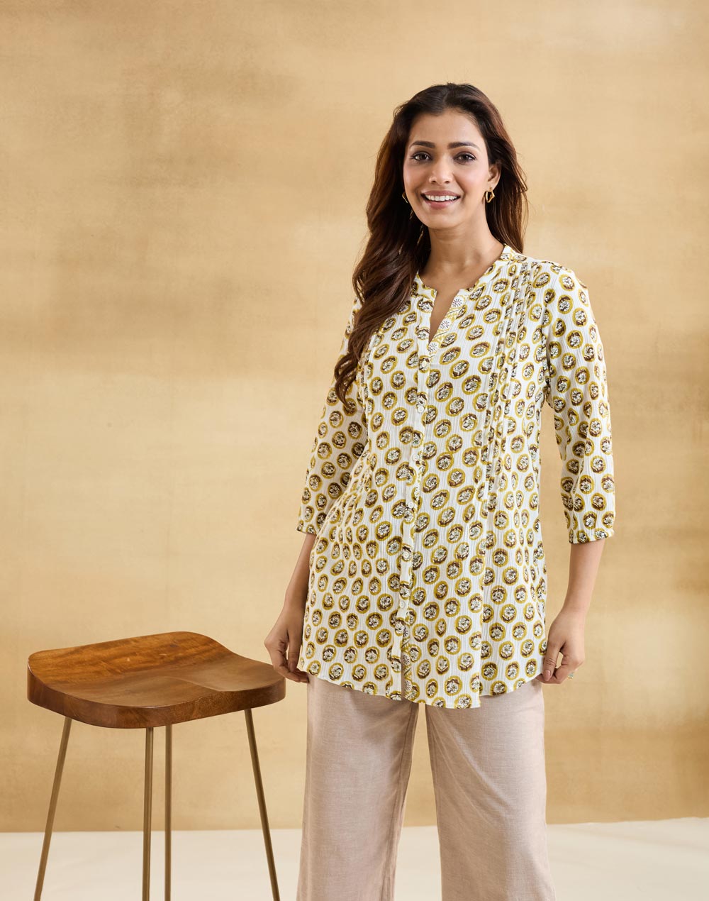 White Cotton Hand Block Printed Tunic