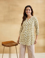 White Cotton Hand Block Printed Tunic