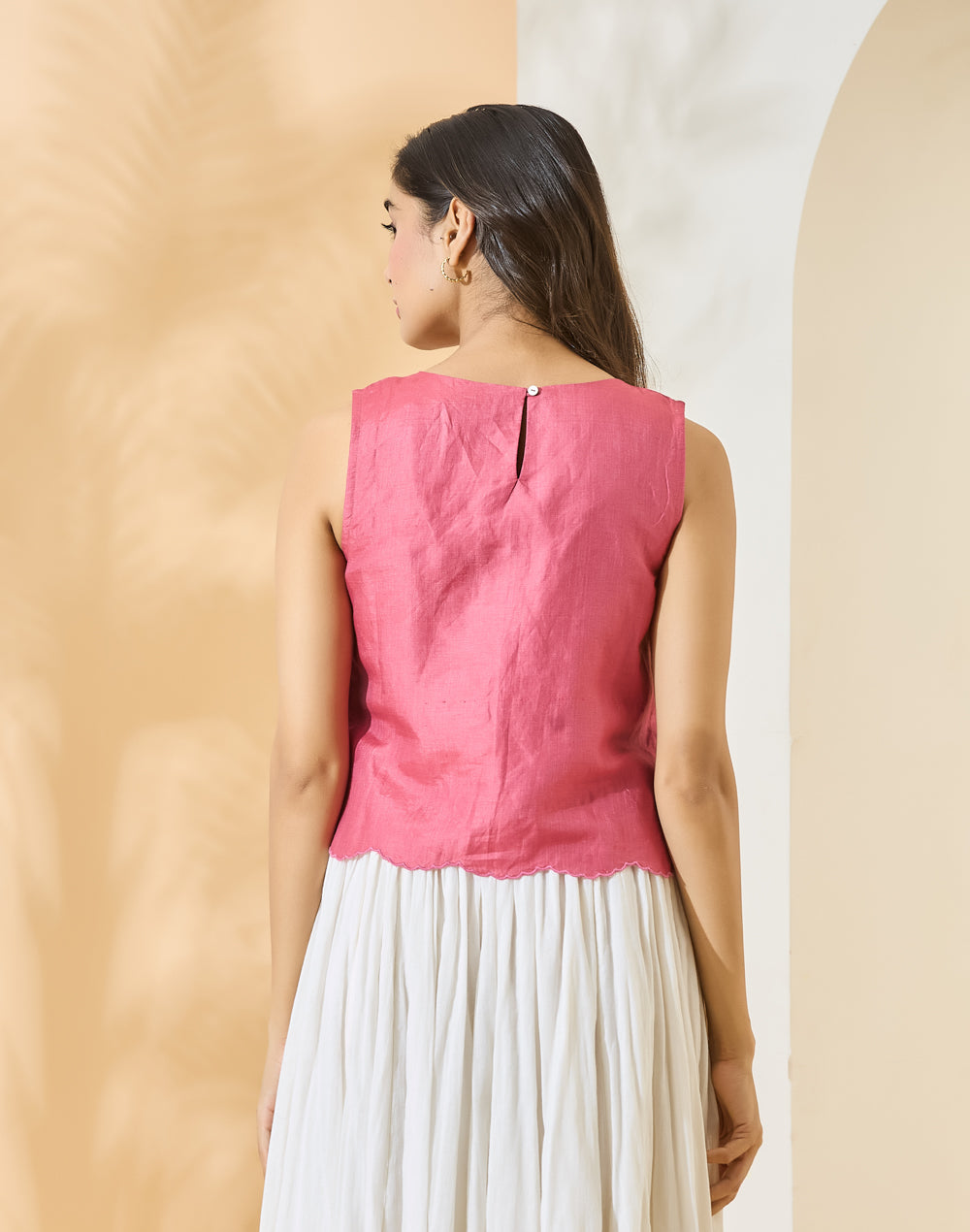 Texture and finish of the Pink Top by Fabindia UK