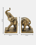 Golden Elephant Casted Metal Bookend