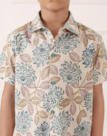 Teal Cotton Hand Block Printed Shirt
