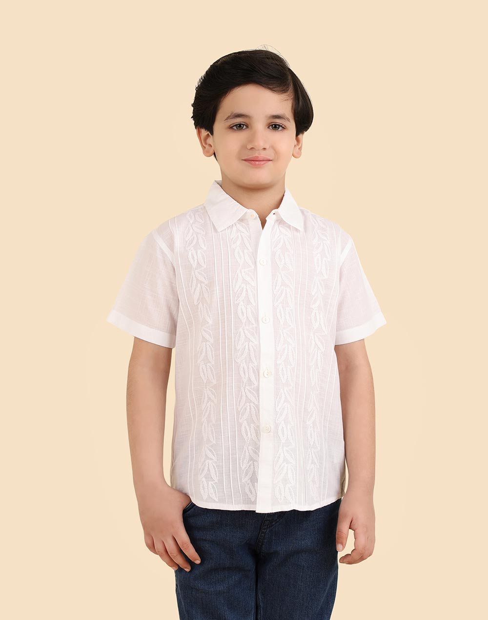 White Cotton Chikankari Shirt