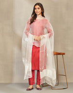 Natural Silk Blend Chikankari Dupatta