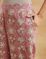 Pink Cotton Hand Block Printed Salwar