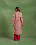 Pink Cotton Silk Long Kurta