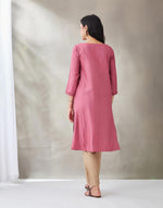 Purple Silk Pintuck Knee Length Kurta