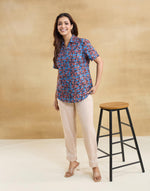 Blue Cotton Bagru Shirt