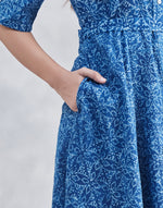 Indigo Cotton Dabu Midi Dress