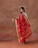 Pink Cotton Silk Blend Woven Wonders Chanderi Sari