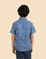 Blue Cotton Printed Shirt