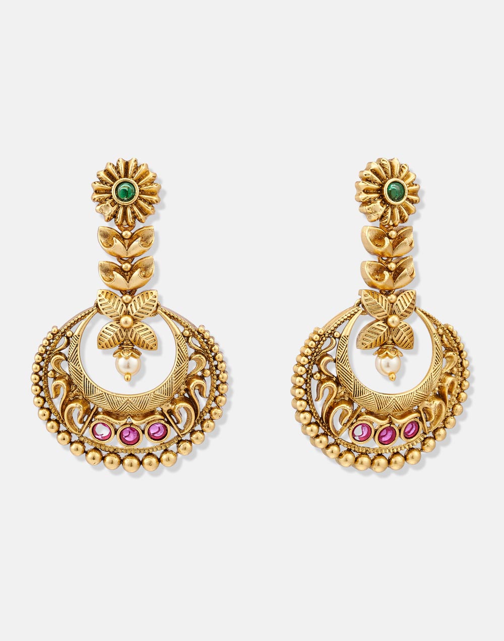 Metal Chandbali Earrings