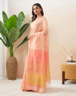 Orange Viscose Silk Hand Woven Wonders Sari