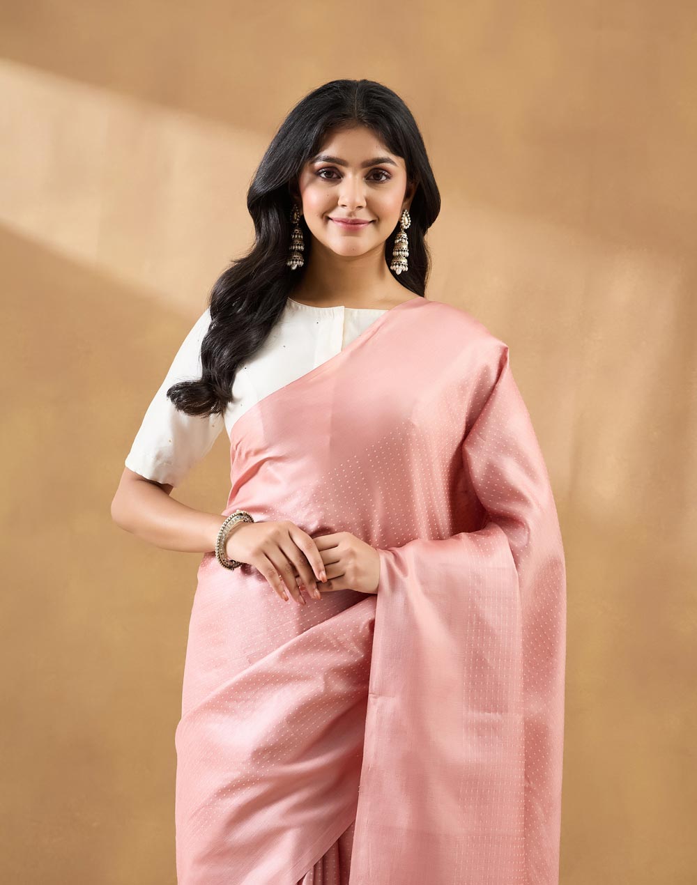 Orange Silk Blend Sari