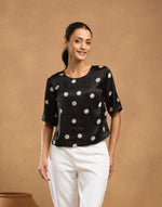 Black Viscose Short Top