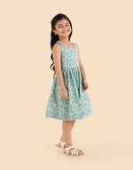 Blue Cotton Printed Dress