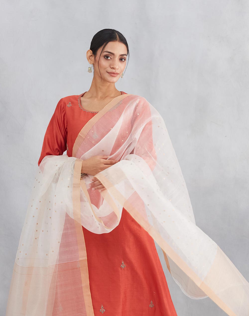 Natural Silk Blend Hand Woven Dupatta