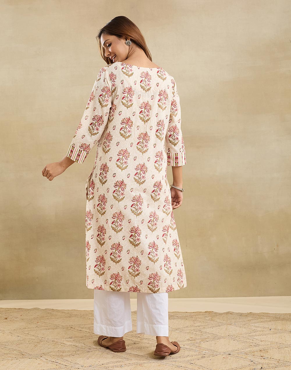 White Cotton Long Kurta