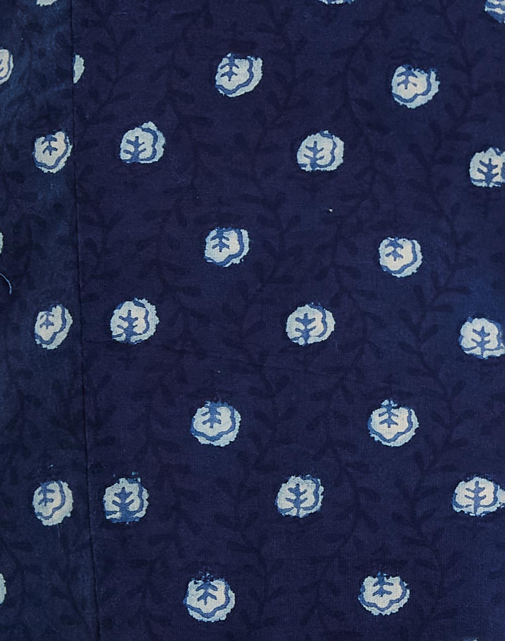 Indigo Cotton Dabu Printed Midi Dress