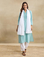 White Cotton Chikankari Stole