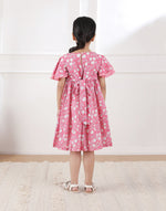 Pink Cotton Hand Block Printed Dress