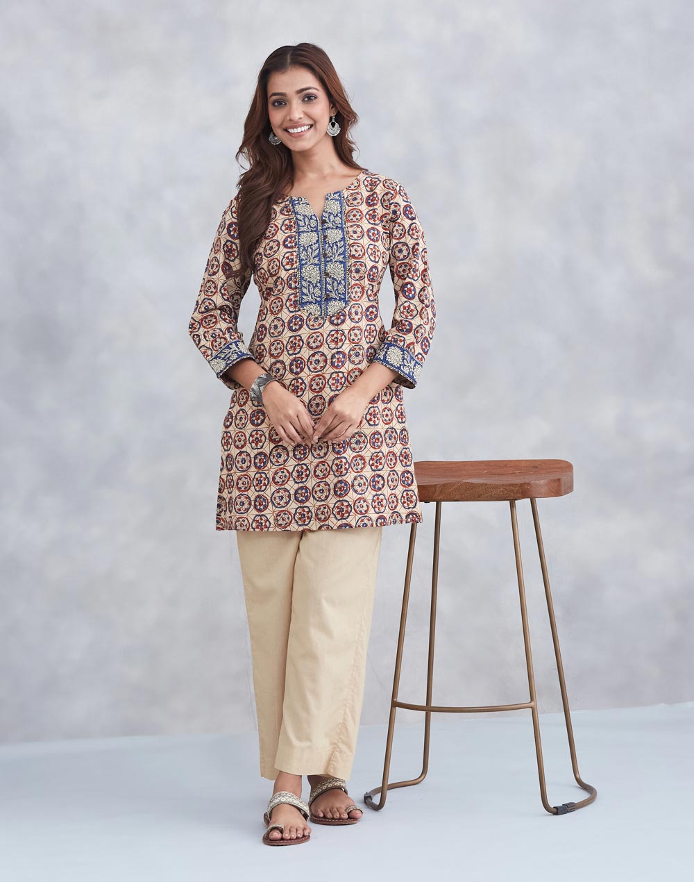 Maroon Cotton Kurta Short