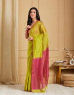 Green Viscose Silk Hand Woven Wonders Sari